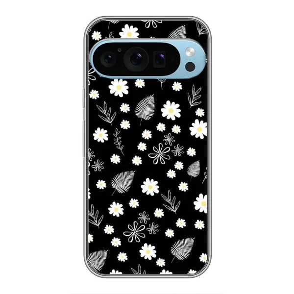 Чехол с рисунком «цветение на чорном» для Google Pixel 9 Pro
