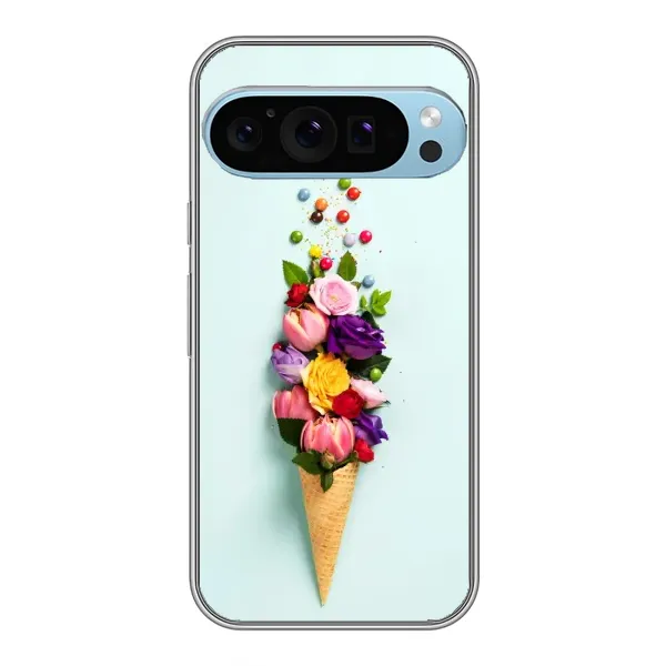 Чехол с рисунком «Цветок-мороженное» для Google Pixel 9 Pro