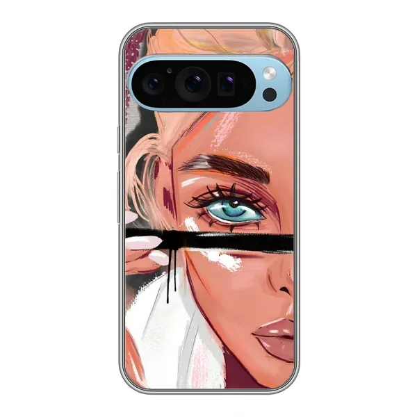 Чехол с рисунком «Девушка и ресницы» для Google Pixel 9 Pro