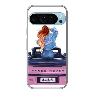 Силіконовый Чохол на Google Pixel 9 Pro з картинкой Модных девушек (Дівчина на машині)