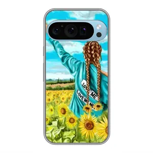 Чехол с рисунком «Девушка на поле» для Google Pixel 9 Pro