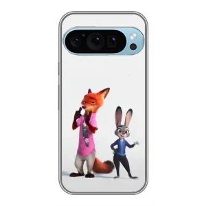 Силиконовый чехол с принтом Зоотрополіс для Google Pixel 9 Pro (Джуди и Ник)