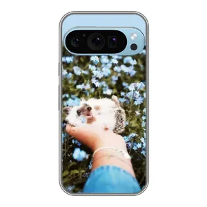 Чехлы с изображением разных животных для Google Pixel 9 Pro (Ежик на руках)