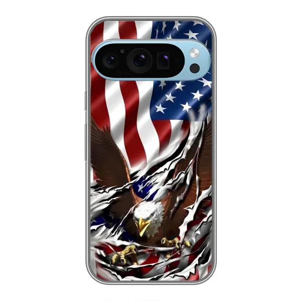 Чехол с рисунком «Флаг USA» для Google Pixel 9 Pro