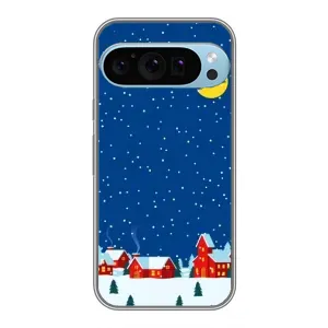 Силіконовий бампер на різдво для Google Pixel 9 Pro (Місто в снігу)