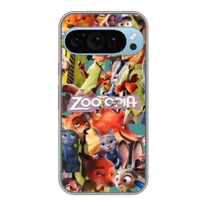 Силиконовый чехол с принтом Зоотрополіс для Google Pixel 9 Pro (Коллаж героев)