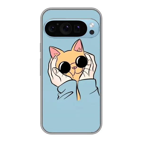 Чехол с рисунком «КОТИК в очках» для Google Pixel 9 Pro