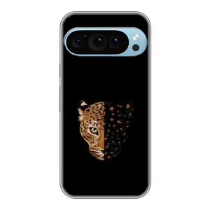 Чехол с леопардовым принтом на Google Pixel 9 Pro (Леопард на черном)
