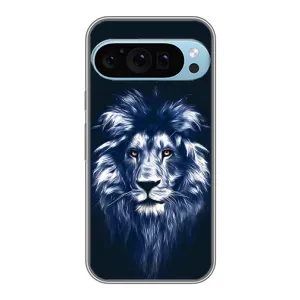 Чехол с картинкой на Google Pixel 9 Pro (Лев - синий)