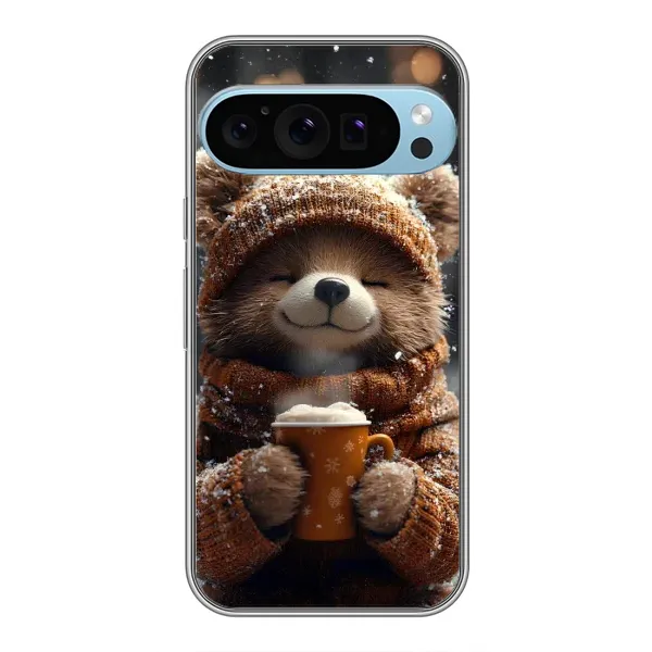 Чехол с рисунком «Медвежонок с кофе» для Google Pixel 9 Pro Чехол с рисунком «Медвежонок с кофе» для Google Pixel 9 Pro