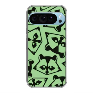 Силиконовый Чехол с Енотами на Google Pixel 9 Pro (Мордочки Енота)