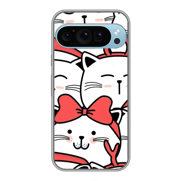 Чехол с рисунком «Новогодние котики» для Google Pixel 9 Pro