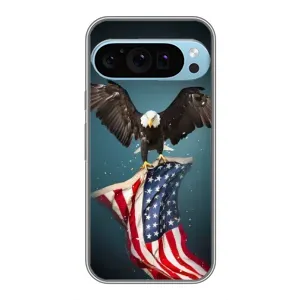 Чехол Флаг USA для Google Pixel 9 Pro (Орел и флаг)
