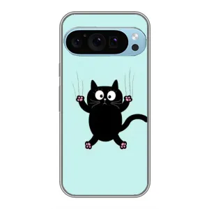 Силиконовый чехол с котиком для Google Pixel 9 Pro (Падающий кот)
