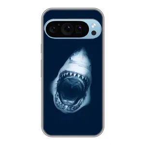 Силиконовый бампер с картинкой животных для Google Pixel 9 Pro (Пасть Акулы)