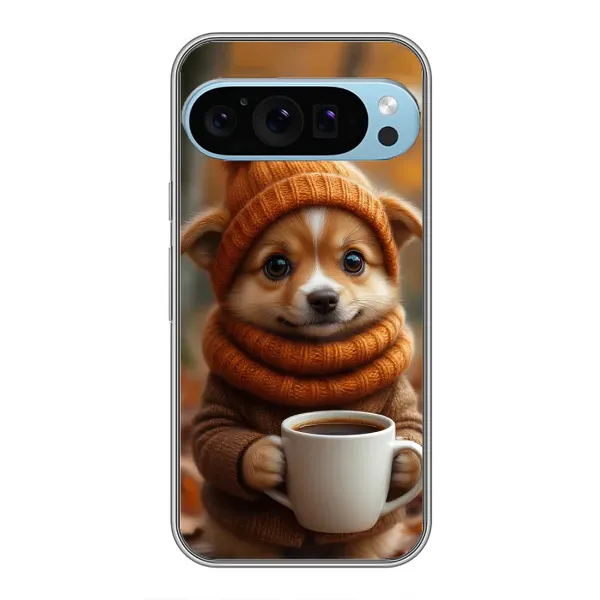 Чехол с рисунком «Собачка с кофе» для Google Pixel 9 Pro Чехол с рисунком «Собачка с кофе» для Google Pixel 9 Pro
