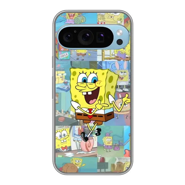 Чехол с рисунком «Радостный Спанч Боб» для Google Pixel 9 Pro
