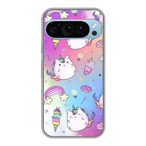Чехол с рисунком «Радуга и Единорог» для Google Pixel 9 Pro
