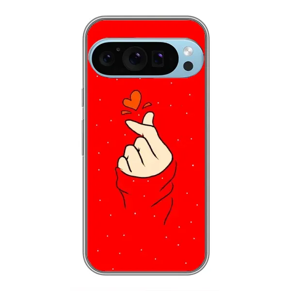 Чехол с рисунком «Сердце на красном» для Google Pixel 9 Pro Чехол с рисунком «Сердце на красном» для Google Pixel 9 Pro