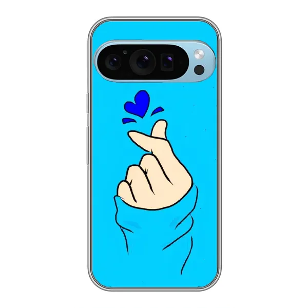 Чехол с рисунком «Сердце на синем» для Google Pixel 9 Pro Чехол с рисунком «Сердце на синем» для Google Pixel 9 Pro