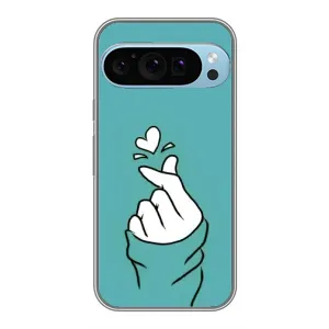 Чехол с рисунком «Сердечко на бирюзовом» для Google Pixel 9 Pro