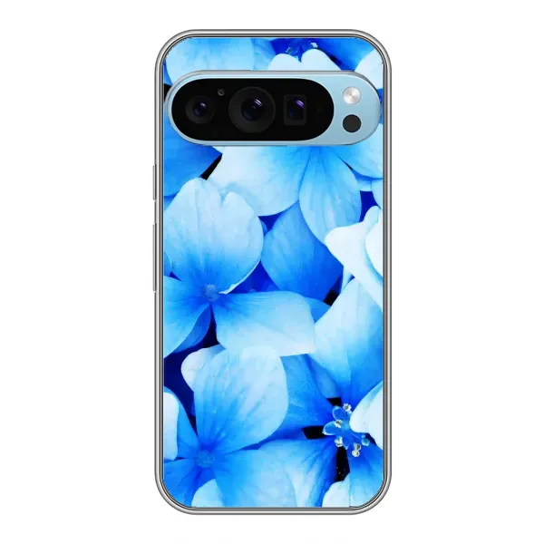 Чехол с рисунком «Синие цветы» для Google Pixel 9 Pro