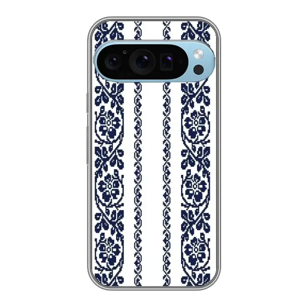 Чехол с рисунком «Синяя вышиванка» для Google Pixel 9 Pro Чехол с рисунком «Синяя вышиванка» для Google Pixel 9 Pro