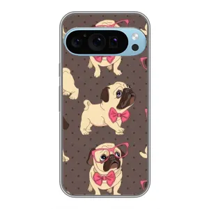 Чехол (ТПУ) Милые собачки для Google Pixel 9 Pro (Собачки Мопсики)
