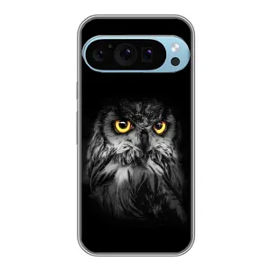 Чехлы с принтом СОВЫ для Google Pixel 9 Pro (Сова на чёрном)