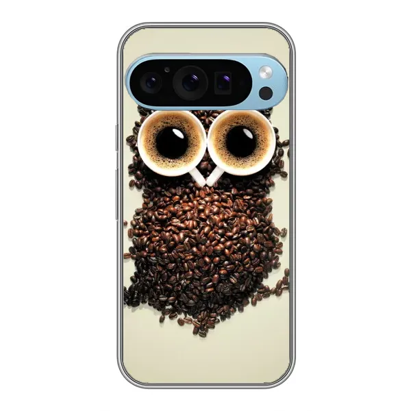 Чехол с рисунком «Сова с зерен кофе» для Google Pixel 9 Pro