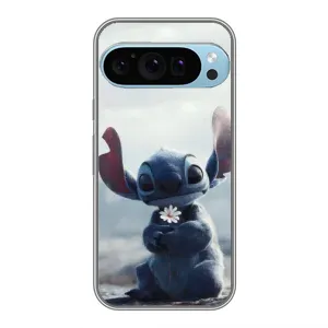 Чехол с рисунком Стич для Google Pixel 9 Pro (Стич с цветочком)