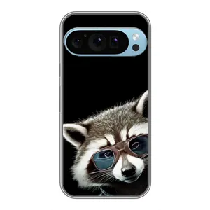 Силиконовый Чехол с Енотами на Google Pixel 9 Pro (Стильный Енот)
