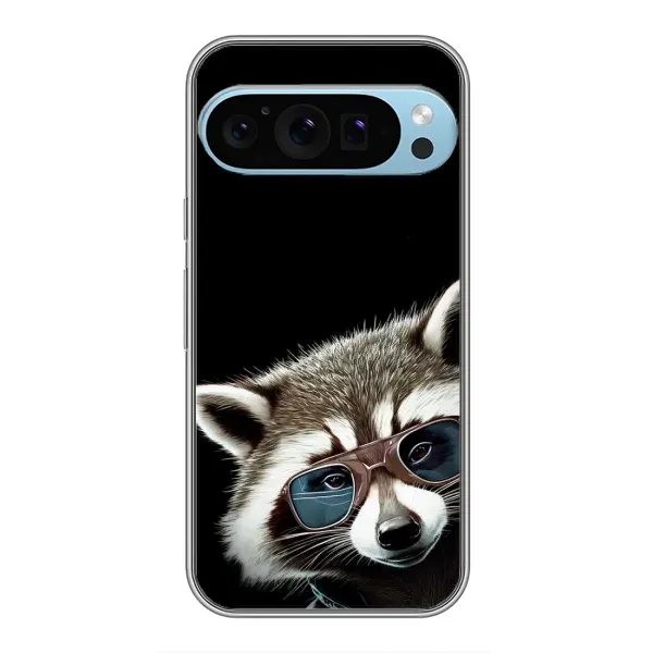 Чехол с рисунком «Стильный Енот» для Google Pixel 9 Pro Чехол с рисунком «Стильный Енот» для Google Pixel 9 Pro