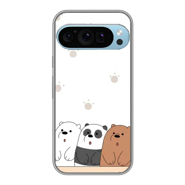 Чехол с рисунком «Удивленные медвеженки» для Google Pixel 9 Pro