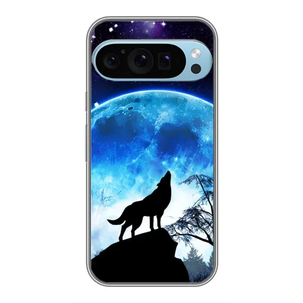 Чохол з малюнком «Виє на місяць» для Google Pixel 9 Pro Чохол з малюнком «Виє на місяць» для Google Pixel 9 Pro