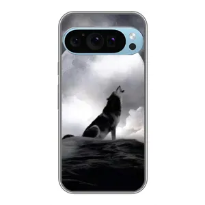 Чехол с Волком на Google Pixel 9 Pro (Волк и луна)