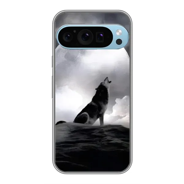 Чохол з малюнком «Вовк і місяць» для Google Pixel 9 Pro Чохол з малюнком «Вовк і місяць» для Google Pixel 9 Pro