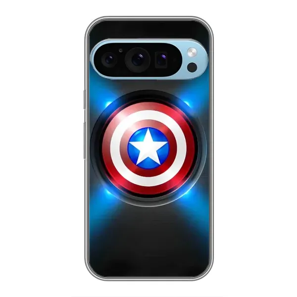 Чехол с рисунком «Яркий Щит Капитана» для Google Pixel 9 Pro