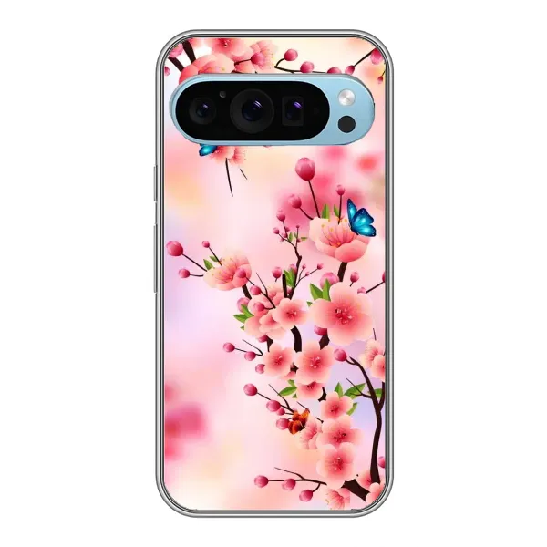 Чехол с рисунком «Бабочки на сакуре» для Google Pixel 9 Чехол с рисунком «Бабочки на сакуре» для Google Pixel 9