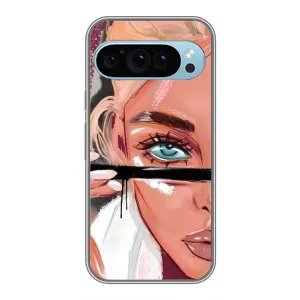 Силиконовый Чехол на Google Pixel 9 с картинкой Стильных Девушек (Девушка и ресницы)