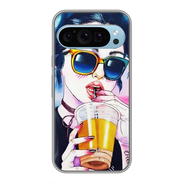 Чохол з малюнком «Дівчина з коктейлем» для Google Pixel 9