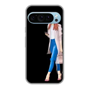 Чехол с картинкой Модные Девчонки Google Pixel 9 (Девушка со смартфоном)