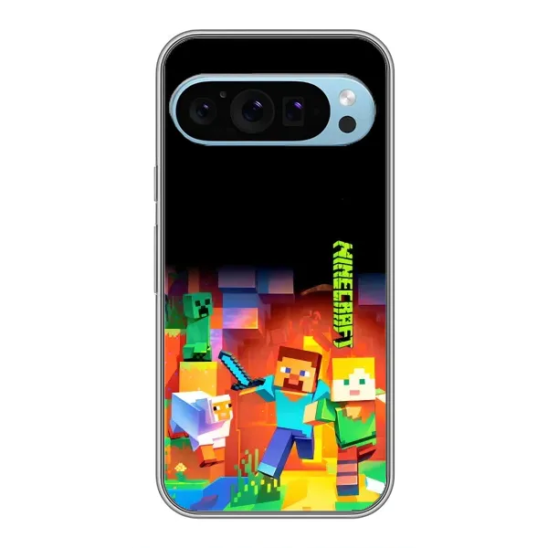 Чехол с рисунком «Герой Майнкрафт» для Google Pixel 9 Чехол с рисунком «Герой Майнкрафт» для Google Pixel 9