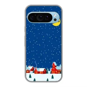Силіконовий бампер на різдво для Google Pixel 9 (Місто в снігу)
