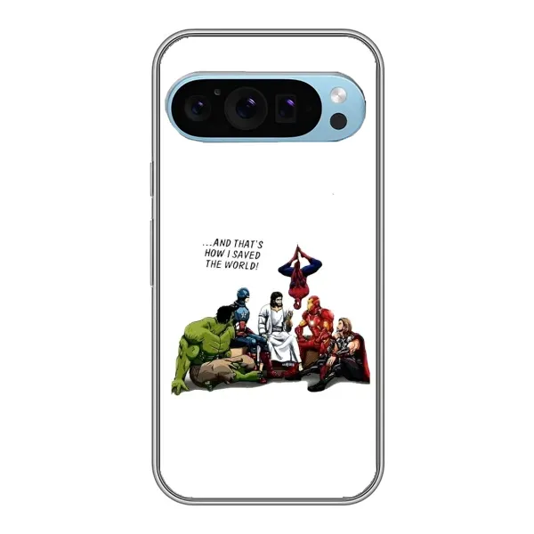 Чехол с рисунком «Иисус супергерой» для Google Pixel 9