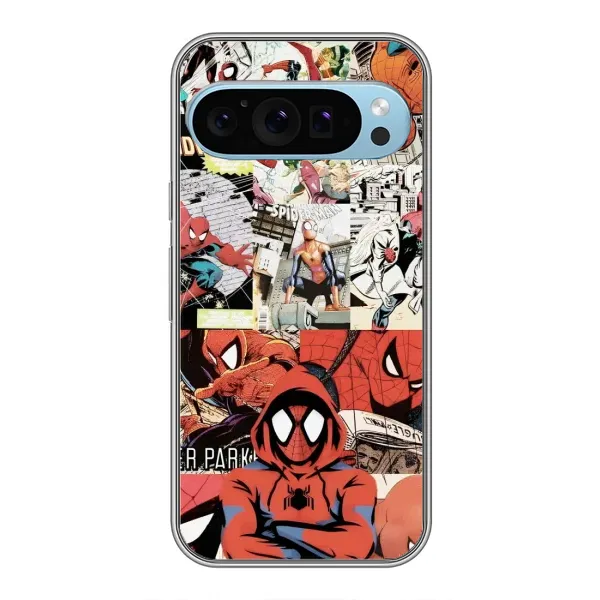 Чехол с рисунком «Комикс Паука» для Google Pixel 9 Чехол с рисунком «Комикс Паука» для Google Pixel 9