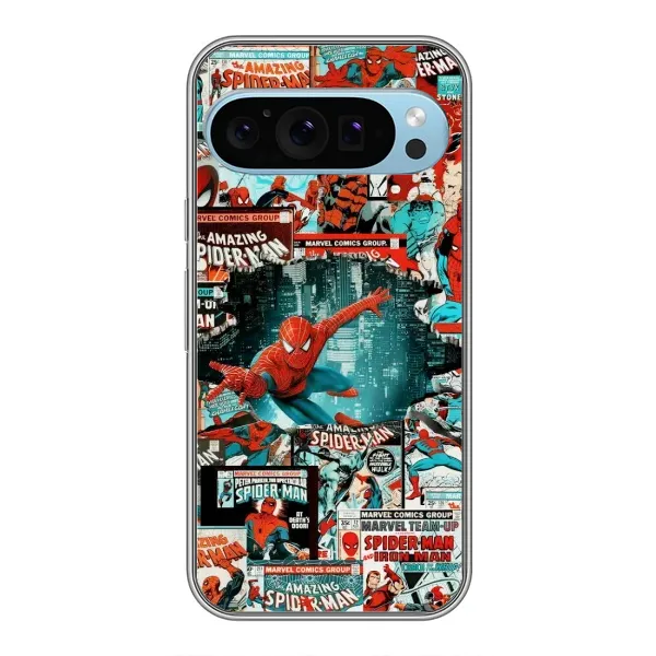 Чехол с рисунком «Комиксы Человек Паук» для Google Pixel 9 Чехол с рисунком «Комиксы Человек Паук» для Google Pixel 9