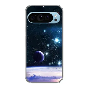 Чехол (ТПУ) с планетами на Google Pixel 9 (Космический вид)