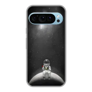 Силиконовый Чехол с принтом "Космонавты" на Google Pixel 9 (Космонавт романтик)