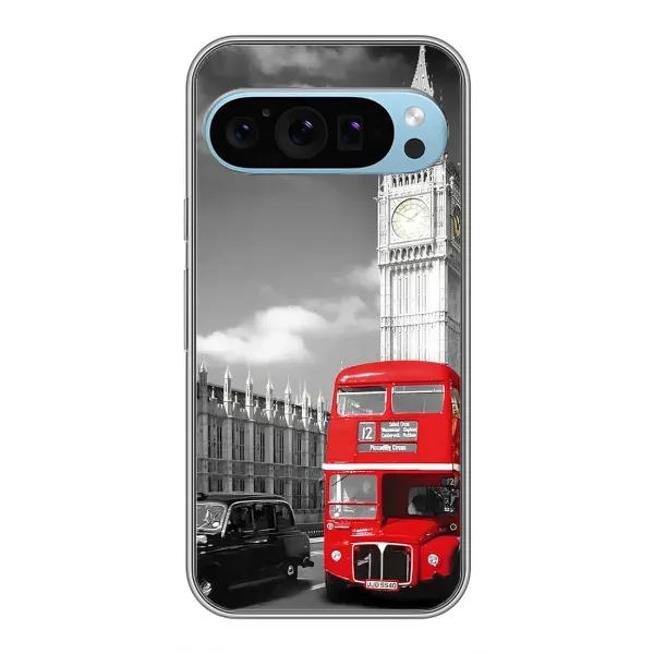Чехол с рисунком «Красный автобус» для Google Pixel 9